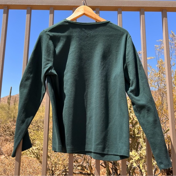 ⬇️Croft & Barrow Women’s Classic Tee Shirt XL Color Forest Green Christmas Tree - Picture 5 of 7